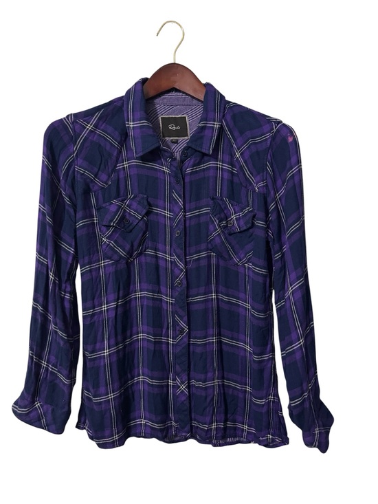 Rails Sweaters - Rails Purple Plaid Button-Up Shirt | Lightweight | Size L